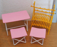 vintage POUPEE BARBIE MATTEL ARCO 1987 TABLE transat CHAISE loving ANIMAL SAFARI