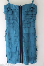 NEW BCBG Max Azria Tahiti Blue Brandie Convertible Tiered Strapless Dress 4 $248