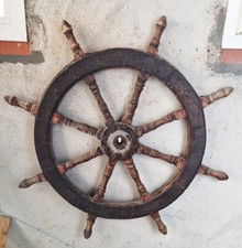 Vraie et ancienne Barre gouvernail de Chalutier