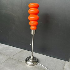 Lampe POP vintage design verre orange métal chromé 70’s 64 cm E27