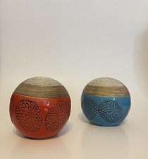 VINTAGE Set of 2 Decorative Textured Sphere Balls