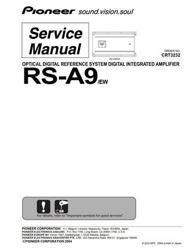 Service manuel instructions - service, d'instructions