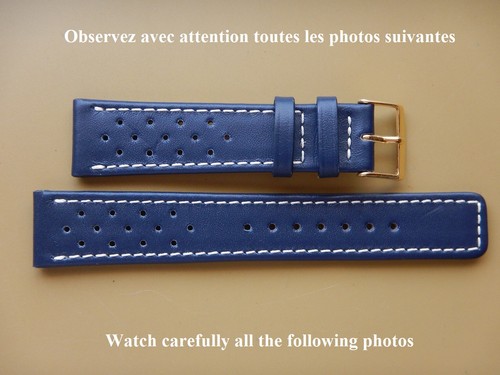 20mm solide bracelet cuir - 20mm,