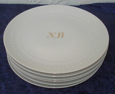 6 assiettes plates porcelaine blanche de Winterling Bavaria monogramme NB doré