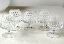 Lot 5 Verres à Cognac Peill & Putzler/Mod. Granada. En Cristal, Ciselé Gouttes. 