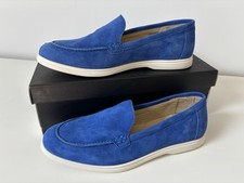 Mocassins derbies daim cuir bleu royal HIP 37.5 38 neuf 109eur loro