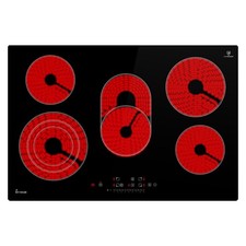 Plaque Electrique 77cm 8,7 kW 5 Zones de cuisson 9 niveaux de puissance