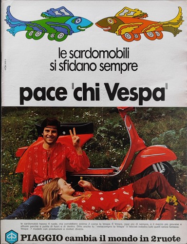 Vespa piaggio rouge publicité - vespa,