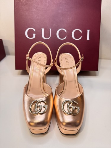 Gucci escarpins cuir doré - gucci,