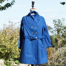 Ancienne blouse d' école bleue pour enfant LEOPARD NORMAND taille 80