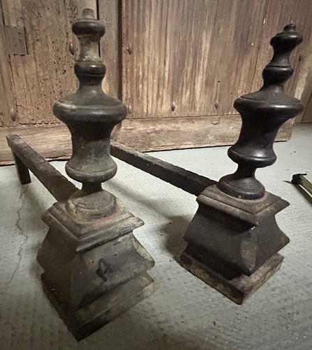 Paire chenets ancien fer - ancien,