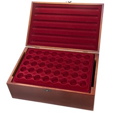 - Mallette numismatique en bois - Avec 10 plateaux pour capsules de 400 pièce...