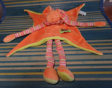 B12G / doudou plat lapin orange vert doudou tatoo DOUDOU ET COMPAGNIE