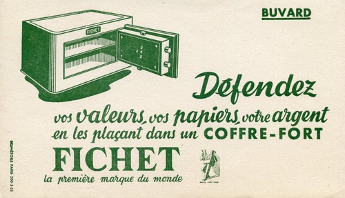 Buvard publicitaire coffre - /,