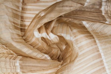 Organza soie plissé rayé - soie,