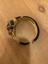 bracelet panthere email et plaque or