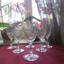 6 verres a vin cristal de saint louis signé modèle Messine H 13 cm