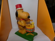JOUET ANCIEN MECANIQUE  AUTOMATE SNOOPY JOUE DU TAMBOUR 1972