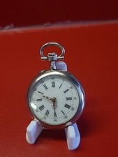 Très belle ancienne montre gousset de col Argent massif et or Crabe Fonctionne 