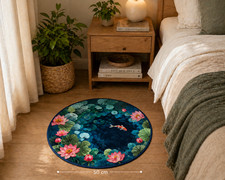 Tapis rond effet doux - tapis,