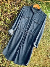 Très Jolie Robe En Jean Chemise Pression Brut Neuf s 36 Denim