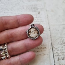 Pendentif Argent Ancien Porte Photo 1900 Antique French