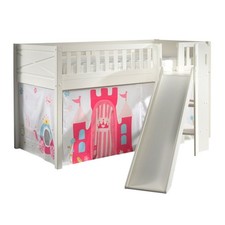 Lit Enfant Toboggan & Tente "Scott Princesse" 90x200cm Blanc
