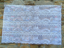 French 1 of white pastel curtains lace Venice Gondola Rialto motif  36'' x 25''