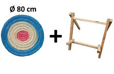 Cible de tir à l'arc de paille Ø 80 cm peint + Stand