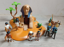 Playmobil 4242 Sphinx - 5 perso pharaon pretre anubis nefertiti soldat + char