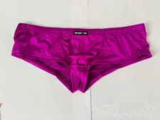 minipant homme satin échancré sexy violet Manstore taille S
