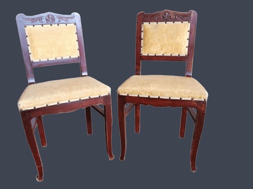 Paire fauteuils bois - en,