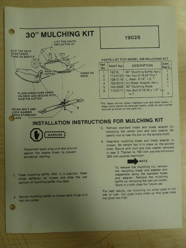 Yard man parts - parts, list