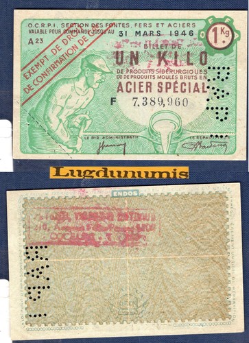 Ticket matière kilo acier - ticket,