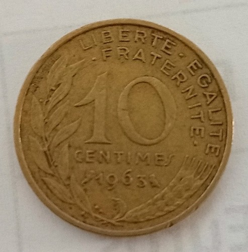 Pièce france centimes 1963 - france, 10