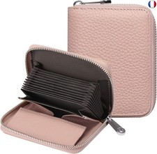 SENDEFN Porte Carte Femme avec RFID Blocage, Portefeuille Femme en Cuir
