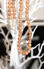 Collier Mala En Bois De Santal Dakhin Avec 108 Perles En Perles D'eau Douce