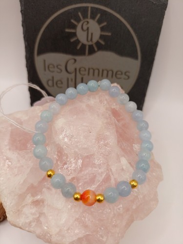 Bracelet pierre aigue marine - bracelet,