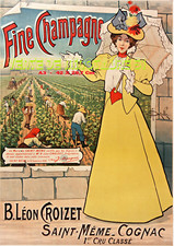 Fine champagne... B. Léon Croizet - Saint-Même-Cognac 16 - A3 plastifiée
