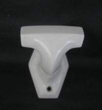 ANCIENNE PATERE PORTE MANTEAU N°2 PORCELAINE BLANCHE SALLE DE BAINS ART DECO