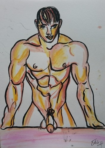 Nude male diable - nude, male,