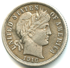 USA one dime argent Barber