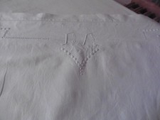 1 ANCIENNE TAIE D OREILLER COTON CREME"DA" JOURS POIS MAIN FERMETURE BOUTONS