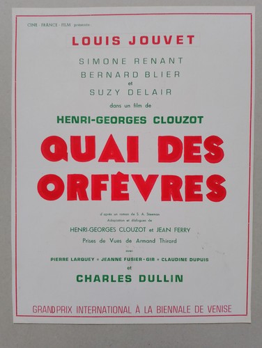 Quai des orfèvres synopsis - synopsis,
