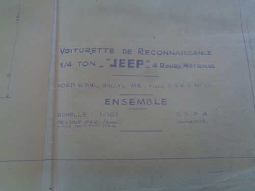 1946 plan jeep voiturette - .,