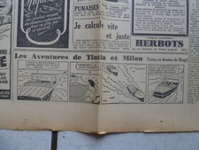 TINTIN / JOURNAL  LE SOIR  NUM 238 / 10 OCT  1941 /TINTIN  CRABE AUX PINCES D OR