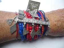 LA TRIBU RIGAUX bracelet MULTI RANGS élastiqué  VINTAGE NEUF