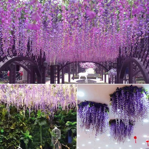 6pcs artificiel violet tenture - violet,