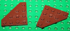 2 x Lego Reddish Brown Wedge