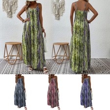 Femmes Boho Maxi Robe D'été Dames Vacances Décontracté Ample Longue Robe À /